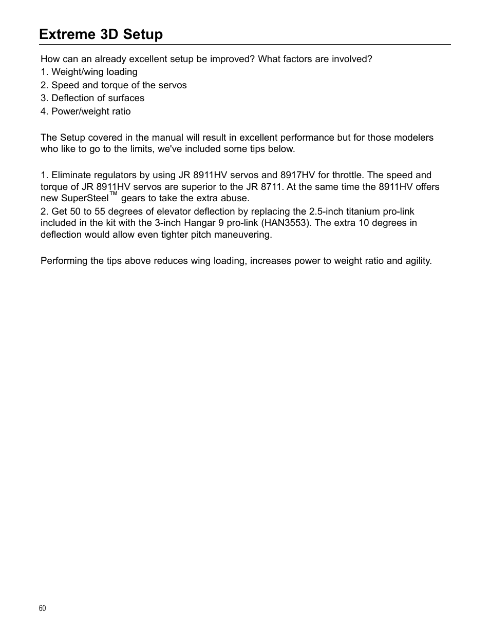 Extreme 3d setup | Hangar 9 Beast 100cc ARF User Manual | Page 60 / 70