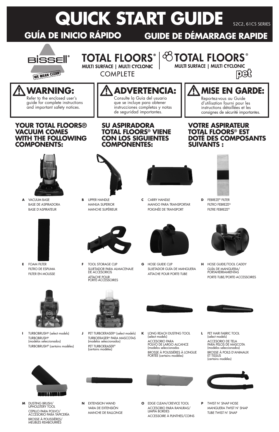Bissell 52C2 User Manual | 2 pages
