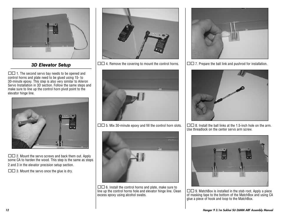 Hangar 9 3.1m Sukhoi SU-26MM ARF (3 Boxes) User Manual | Page 12 / 41