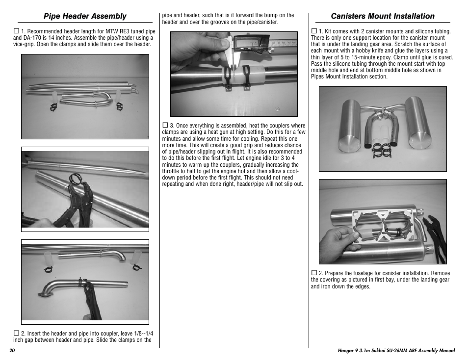 Hangar 9 3.1m Sukhoi SU-26MM ARF (3 Boxes) User Manual | Page 20 / 41