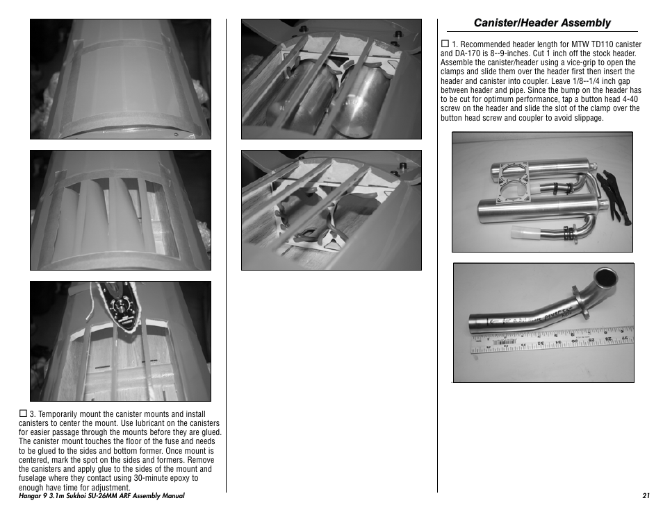 Hangar 9 3.1m Sukhoi SU-26MM ARF (3 Boxes) User Manual | Page 21 / 41