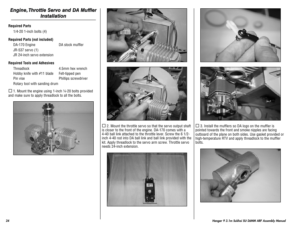 Hangar 9 3.1m Sukhoi SU-26MM ARF (3 Boxes) User Manual | Page 24 / 41