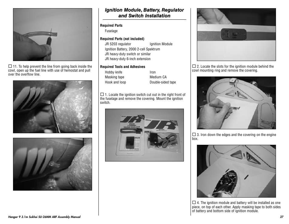 Hangar 9 3.1m Sukhoi SU-26MM ARF (3 Boxes) User Manual | Page 27 / 41