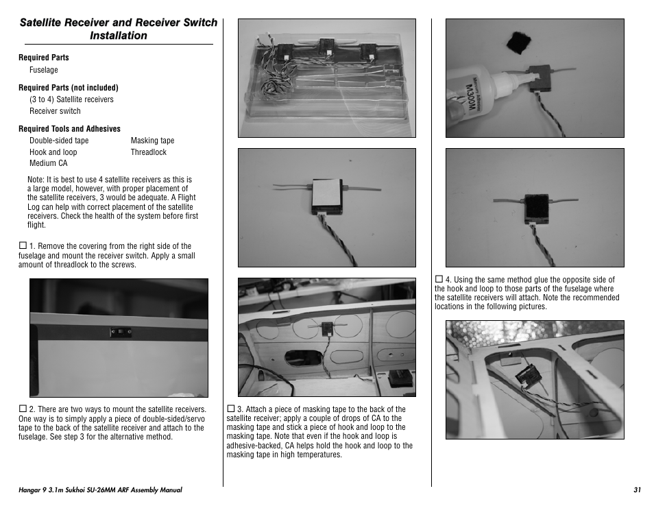 Hangar 9 3.1m Sukhoi SU-26MM ARF (3 Boxes) User Manual | Page 31 / 41