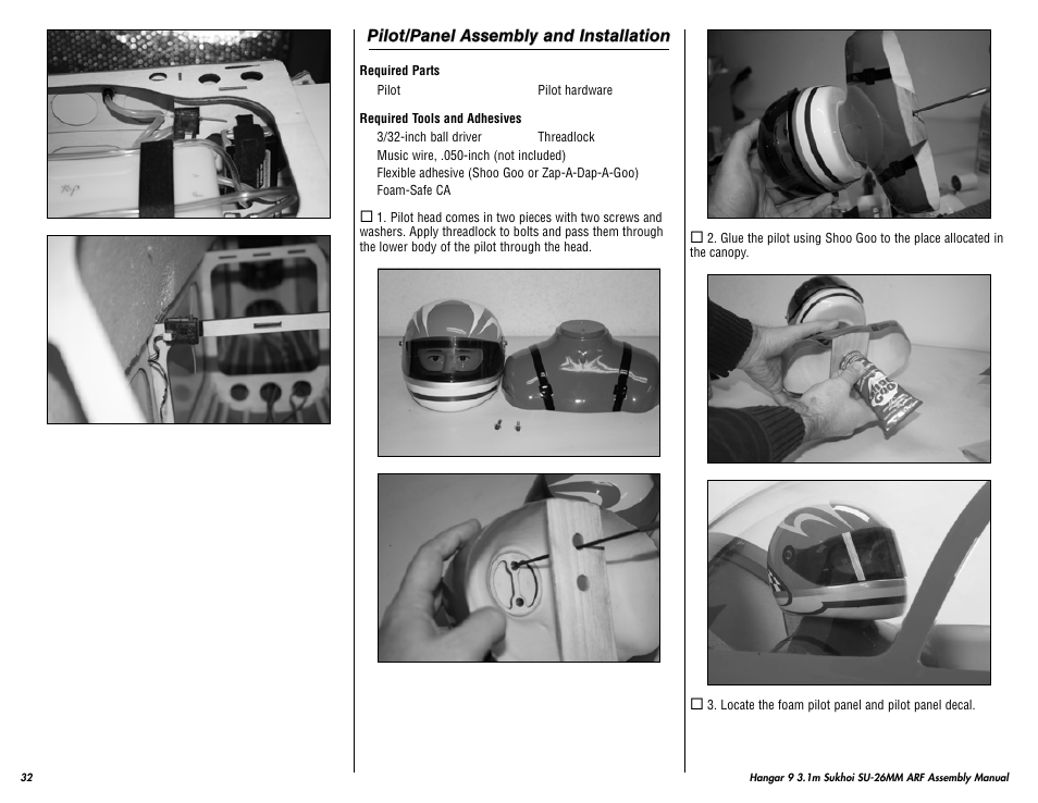 Hangar 9 3.1m Sukhoi SU-26MM ARF (3 Boxes) User Manual | Page 32 / 41