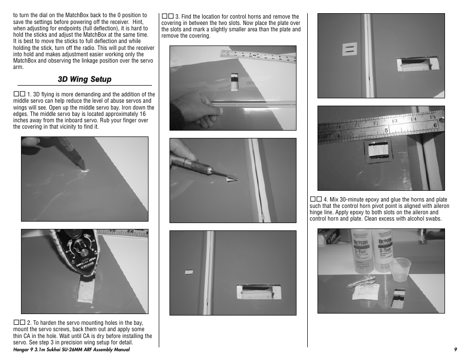Hangar 9 3.1m Sukhoi SU-26MM ARF (3 Boxes) User Manual | Page 9 / 41
