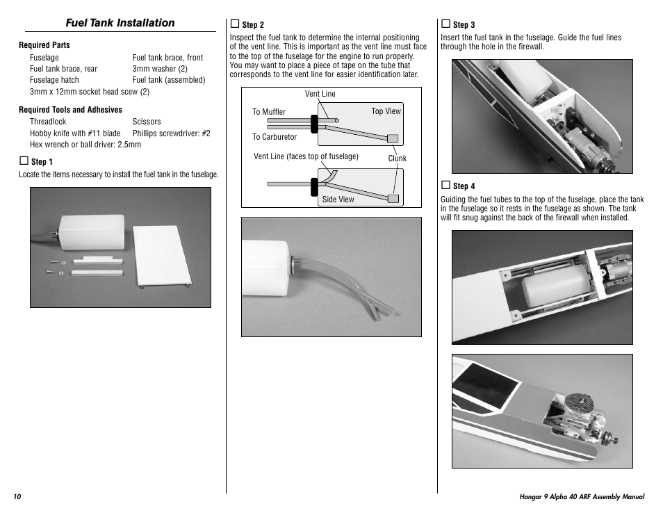 Hangar 9 Alpha 40 ARF Trainer User Manual | Page 10 / 54