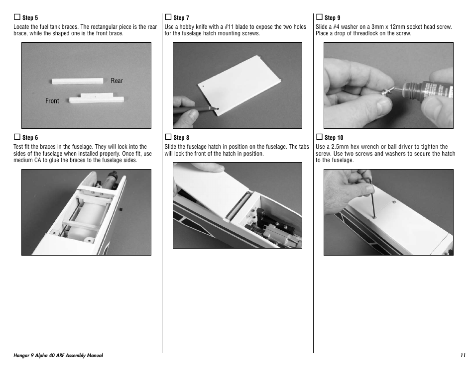 Hangar 9 Alpha 40 ARF Trainer User Manual | Page 11 / 54