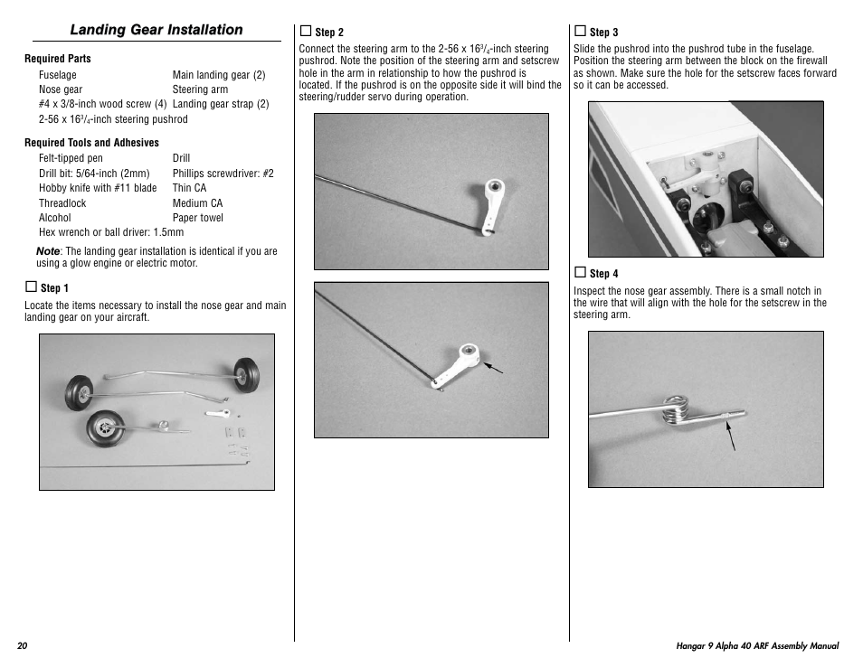 Hangar 9 Alpha 40 ARF Trainer User Manual | Page 20 / 54