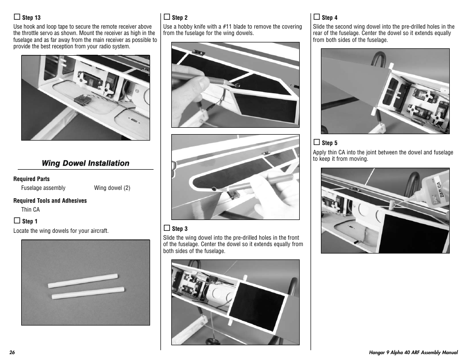 Hangar 9 Alpha 40 ARF Trainer User Manual | Page 26 / 54