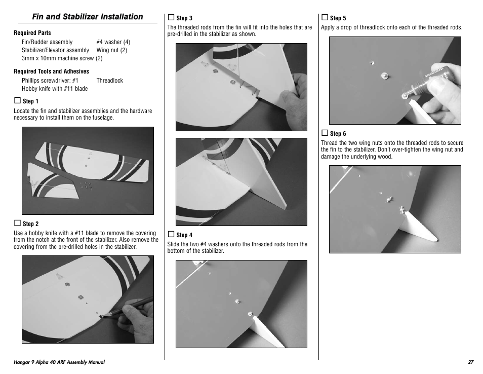 Hangar 9 Alpha 40 ARF Trainer User Manual | Page 27 / 54