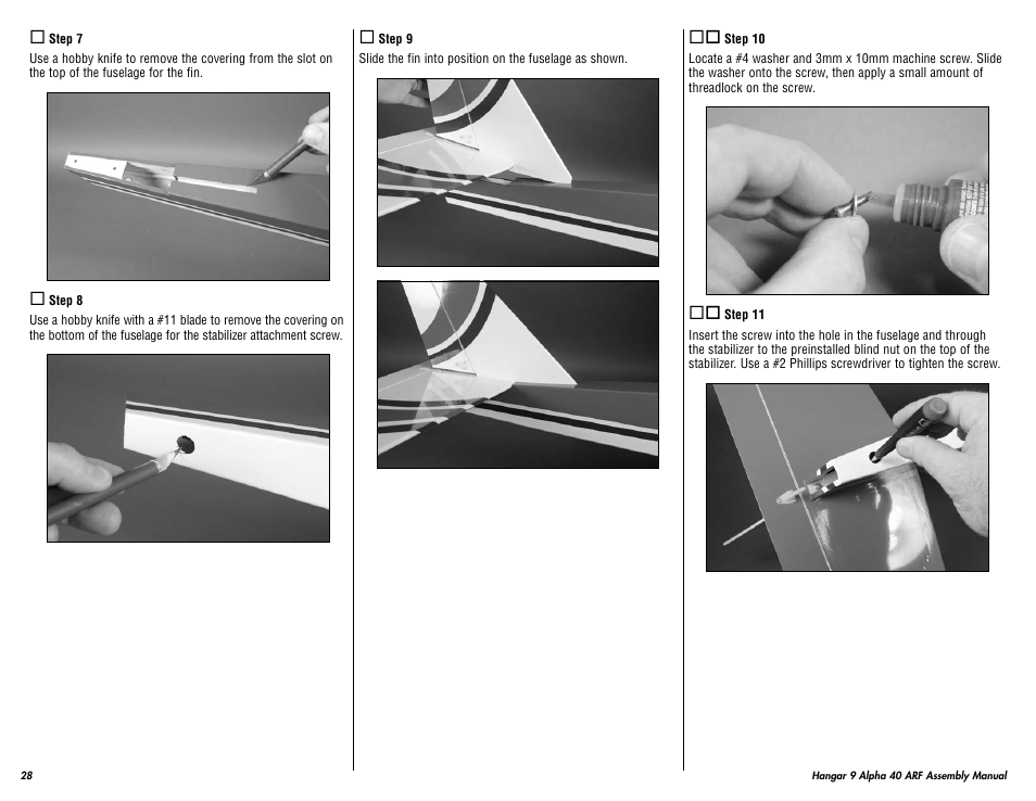 Hangar 9 Alpha 40 ARF Trainer User Manual | Page 28 / 54