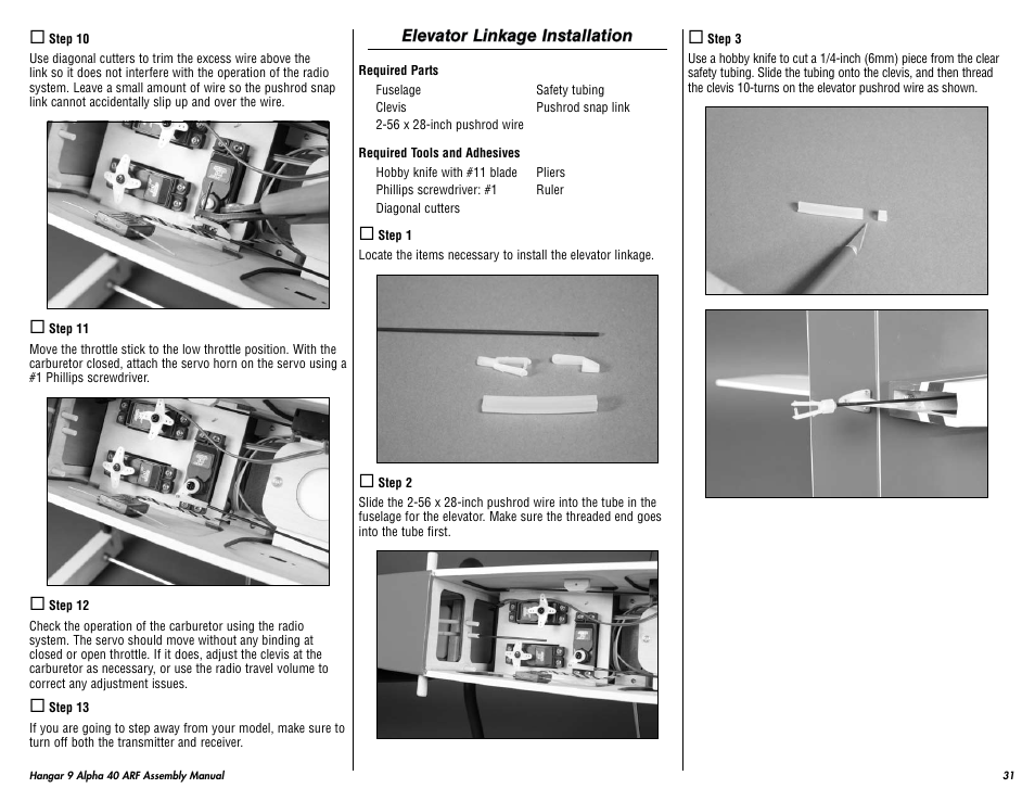Hangar 9 Alpha 40 ARF Trainer User Manual | Page 31 / 54