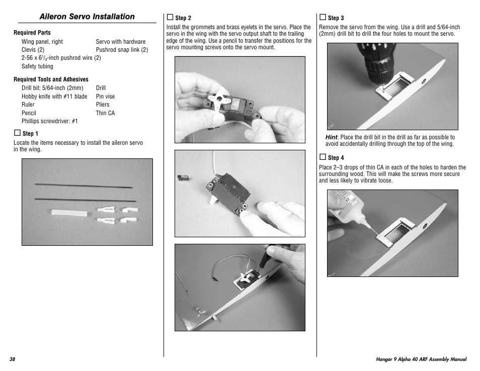 Hangar 9 Alpha 40 ARF Trainer User Manual | Page 38 / 54