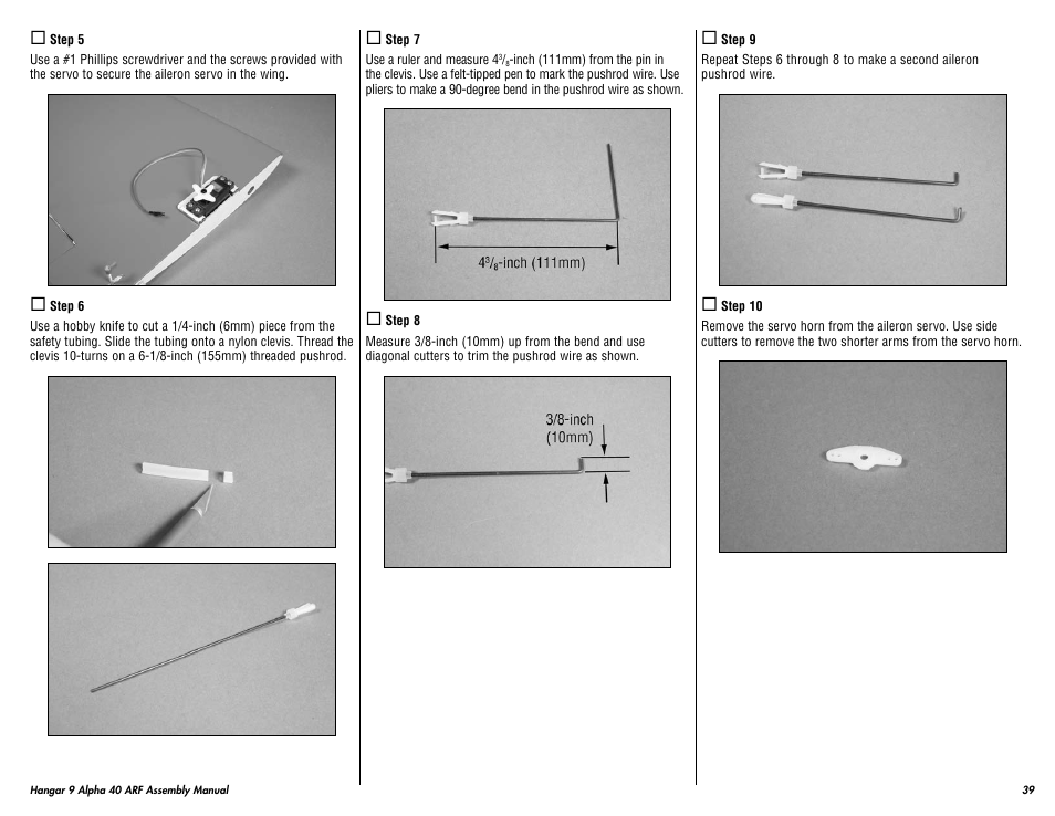 Hangar 9 Alpha 40 ARF Trainer User Manual | Page 39 / 54