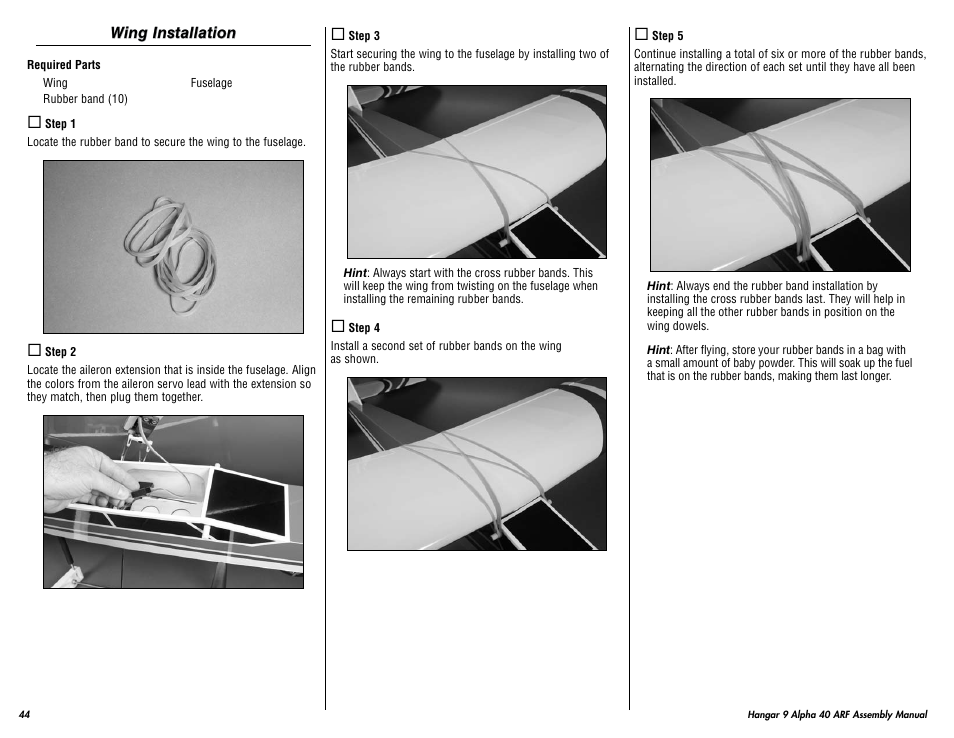 Hangar 9 Alpha 40 ARF Trainer User Manual | Page 44 / 54