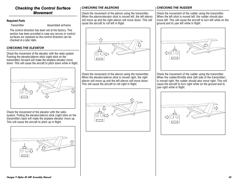 Hangar 9 Alpha 40 ARF Trainer User Manual | Page 45 / 54