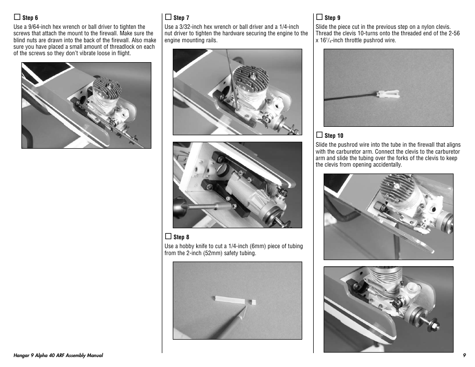 Hangar 9 Alpha 40 ARF Trainer User Manual | Page 9 / 54