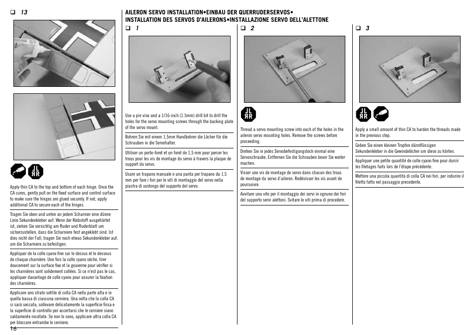 Hangar 9 Messerschmitt Bf 109F-2 60 ARF User Manual | Page 16 / 76