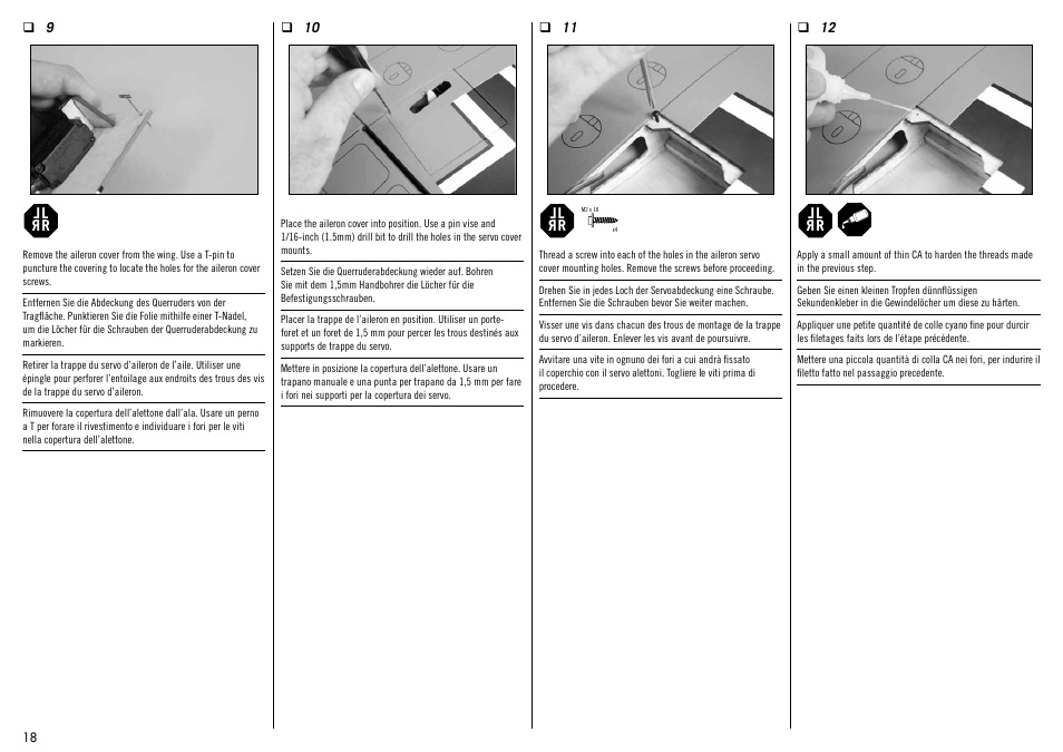 Hangar 9 Messerschmitt Bf 109F-2 60 ARF User Manual | Page 18 / 76