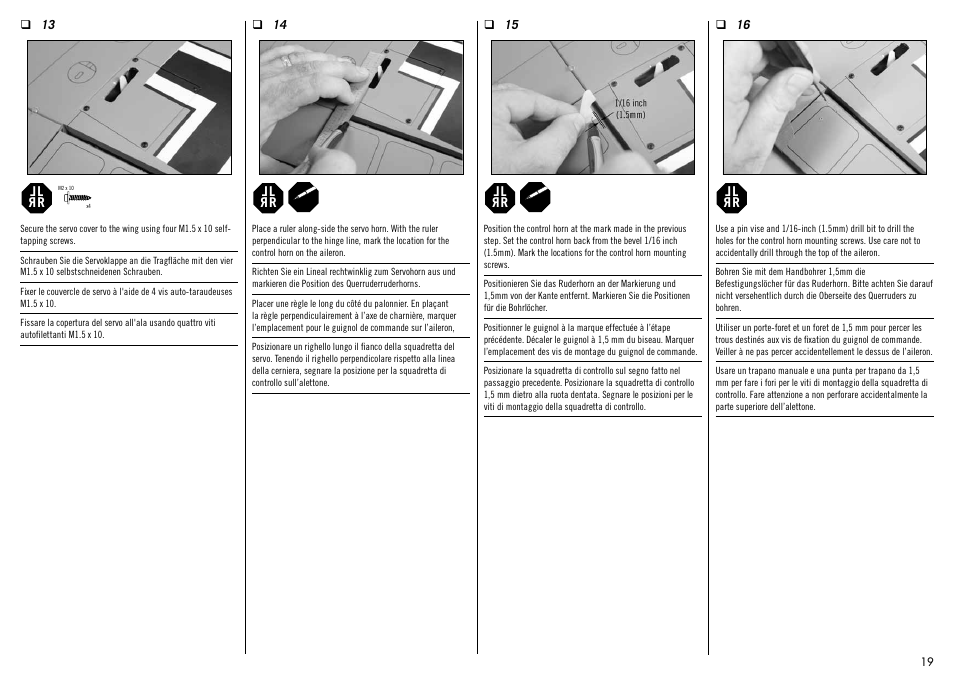 Hangar 9 Messerschmitt Bf 109F-2 60 ARF User Manual | Page 19 / 76