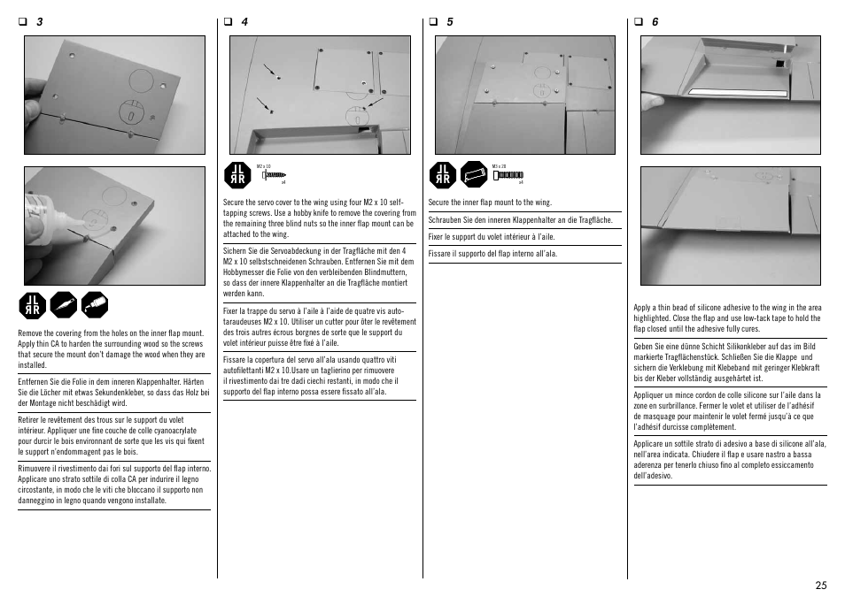 Hangar 9 Messerschmitt Bf 109F-2 60 ARF User Manual | Page 25 / 76