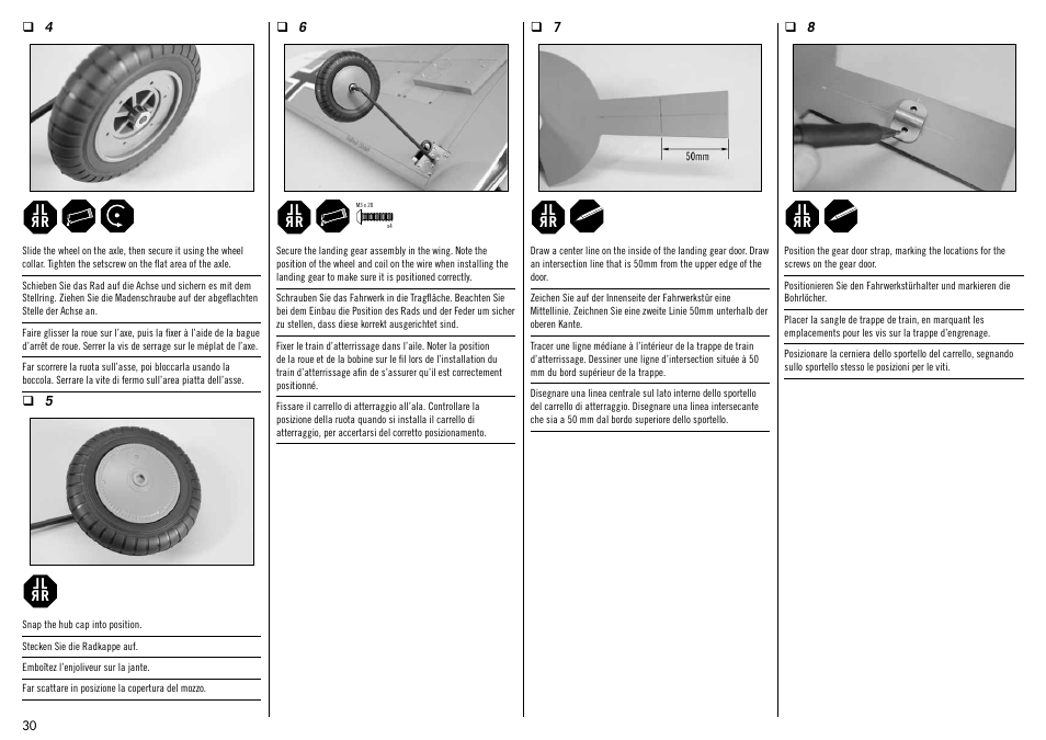 Hangar 9 Messerschmitt Bf 109F-2 60 ARF User Manual | Page 30 / 76