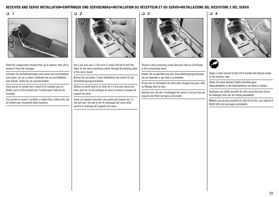 Hangar 9 Messerschmitt Bf 109F-2 60 ARF User Manual | Page 35 / 76