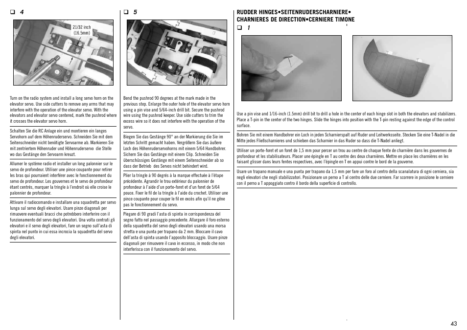 Hangar 9 Messerschmitt Bf 109F-2 60 ARF User Manual | Page 43 / 76