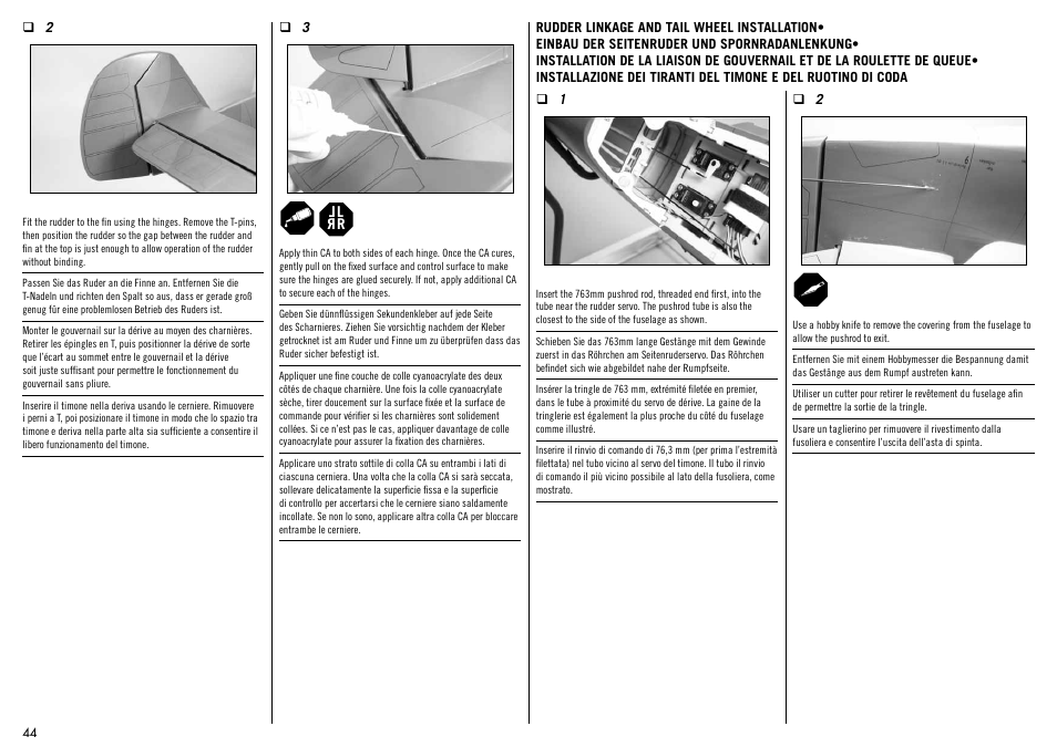 Hangar 9 Messerschmitt Bf 109F-2 60 ARF User Manual | Page 44 / 76
