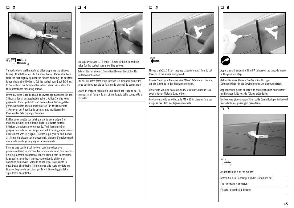 Hangar 9 Messerschmitt Bf 109F-2 60 ARF User Manual | Page 45 / 76