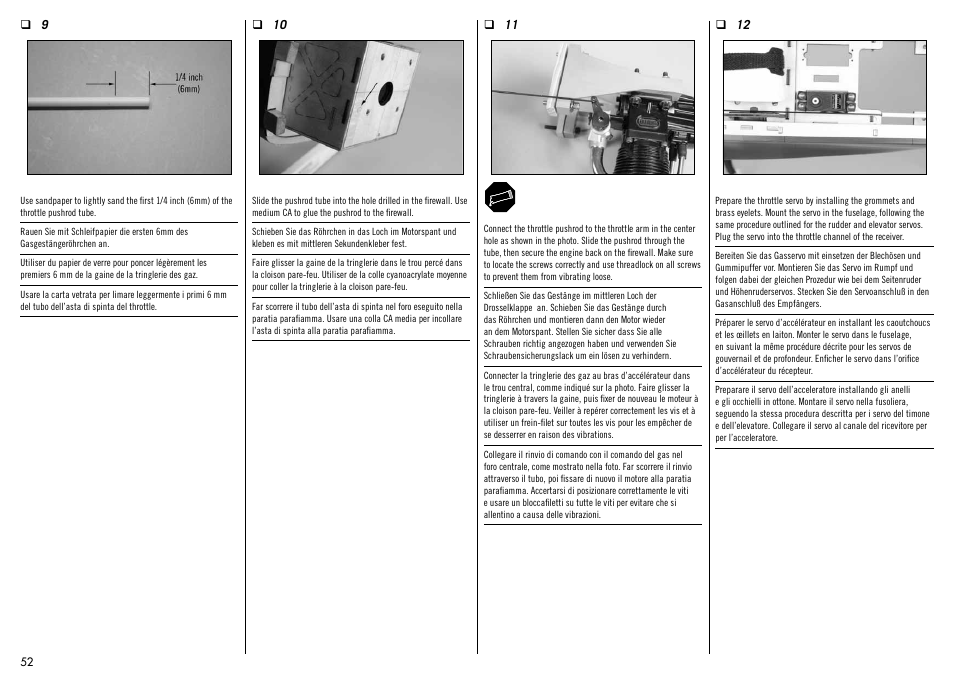 Hangar 9 Messerschmitt Bf 109F-2 60 ARF User Manual | Page 52 / 76
