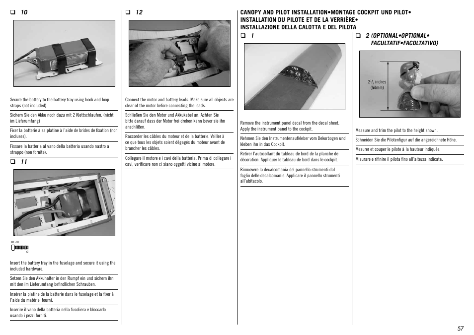 Hangar 9 Messerschmitt Bf 109F-2 60 ARF User Manual | Page 57 / 76