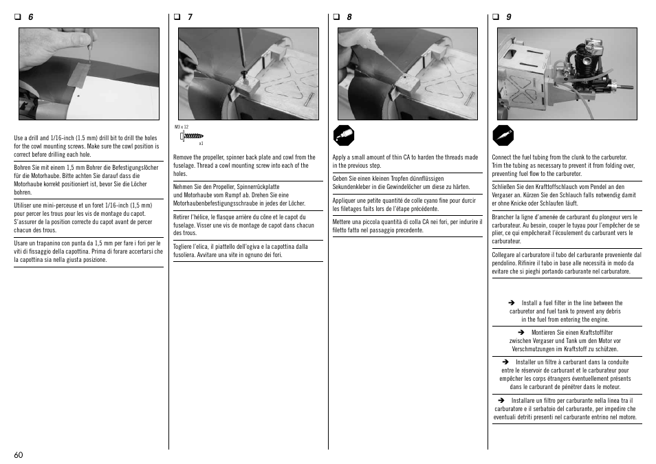Hangar 9 Messerschmitt Bf 109F-2 60 ARF User Manual | Page 60 / 76