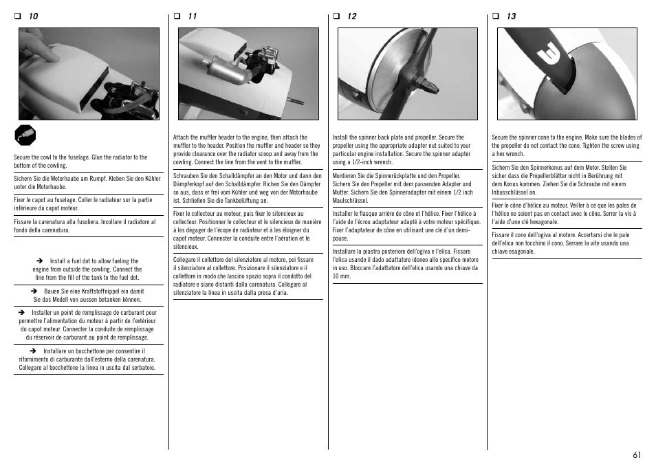 Hangar 9 Messerschmitt Bf 109F-2 60 ARF User Manual | Page 61 / 76