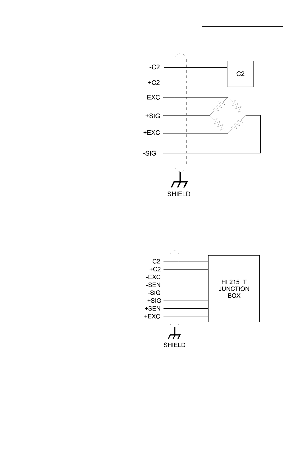 Hardy load sensor with c2, Hardy hi 215it junction box, Hardy load sensor/c2 wiring diagram -9 | Hardy hi 215it junction box wiring diagram - 3-9 | Hardy HI 1746-WS User Manual | Page 29 / 92