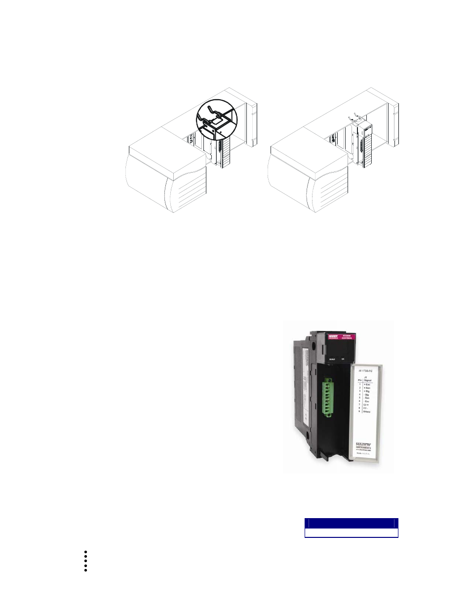 Removing the module from the chassis, Installing the module i/o connector | Hardy HI 1756-FC User Manual | Page 13 / 56