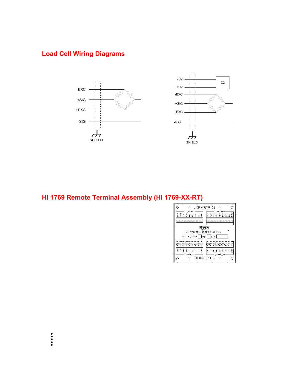 Load cell wiring diagrams | Hardy HI 1769-FC User Manual | Page 17 / 76