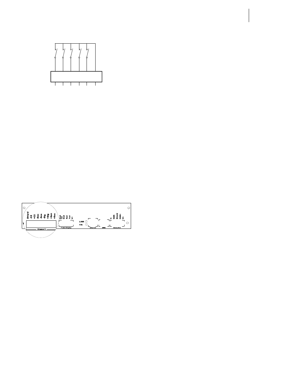 Fig. 22: dry contact wiring diagram, Output relay wiring, Load point connections | Fig. 23: rear panel/load point connections, C2® load point connection, Non-c2 load cell connection, Rs 232 connection, Output relay wiring load point connections, Non-c2 load cell connection rs 232 connection, Ry contact wiring diagram | Hardy HI 3010 Filler/Dispenser Controller User Manual | Page 26 / 131