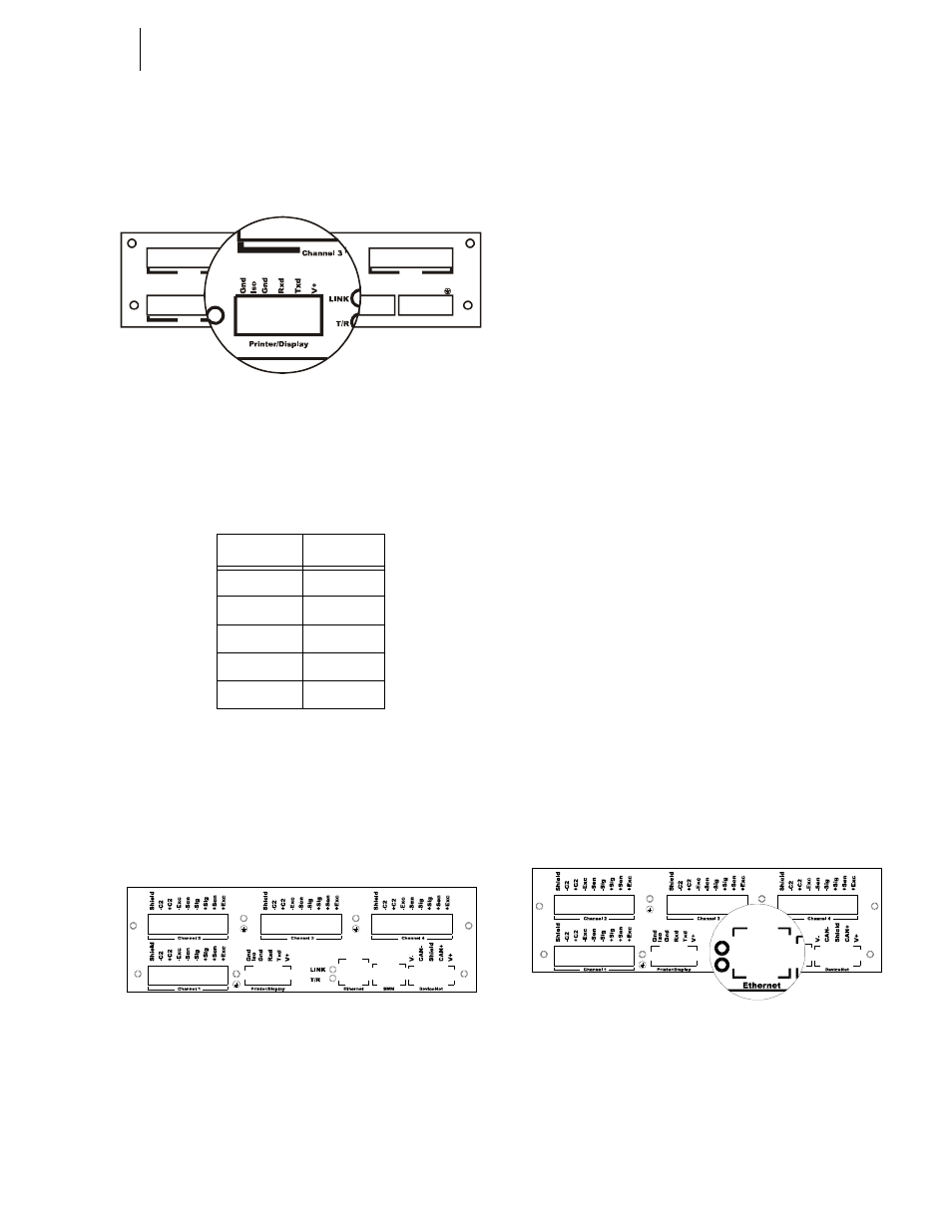 Rs 232 connection pinout, Fig. 24: serial port connection, Jb option wiring | Fig. 25: -jb option connections, Ethernet cable connection and setup, Fig. 26: rear panel/ethernet rj 45 connection, B option connections, Ear panel/ethernet rj 45 connection, Table 3: serial port pinout | Hardy HI 3010 Filler/Dispenser Controller User Manual | Page 27 / 131