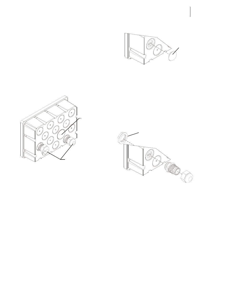 Fig. 81: nema 4x rear cover, Removing the nema 4 plug, Installing the nema 4 plug | Fig. 82: installing nema 4 plug, Installing the cord grip assemblies, A 4x rear cover, Ing nema 4 plug, The hex nut onto the cord grip assembly - 30 | Hardy HI 3010 Filler/Dispenser Controller User Manual | Page 44 / 131
