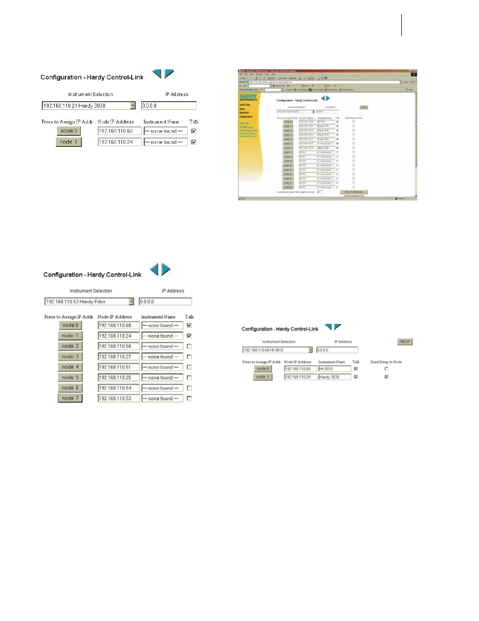 Fig. 108: saving the configuration, Using the ping tool, Assigned to node 0 through node 7 | Configuration, Node configuration from | Hardy HI 3010 Filler/Dispenser Controller User Manual | Page 54 / 131