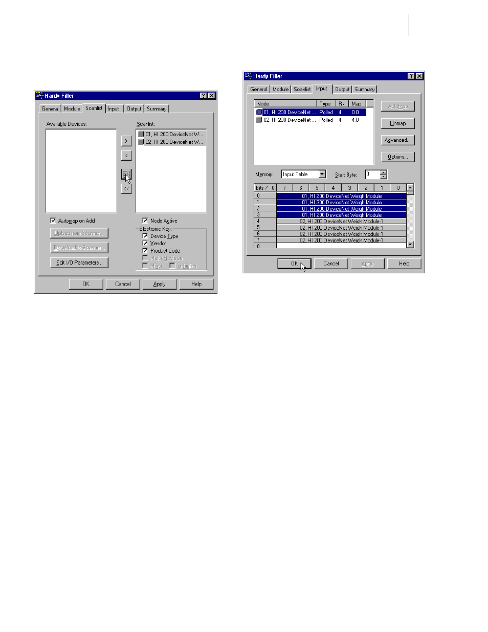 Controlnet network setup, Parameters | Hardy HI 3010 Filler/Dispenser Controller User Manual | Page 60 / 131