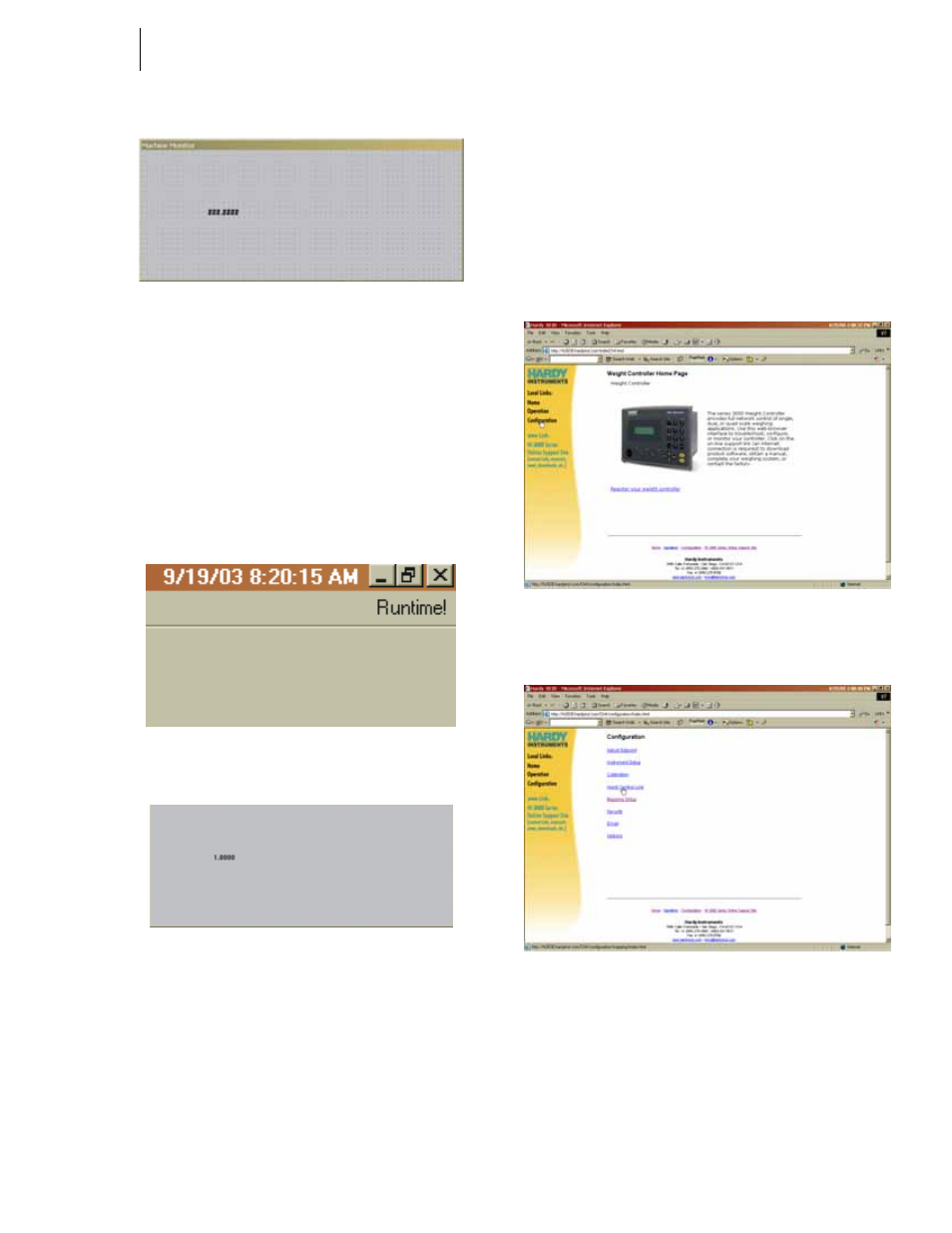 Fig. 250: newly created window, Fig. 251: windowmaker/selecting runtime, Fig. 252: windowmaker/runtime value | Hardy HI 3010 Filler/Dispenser Controller User Manual | Page 91 / 131