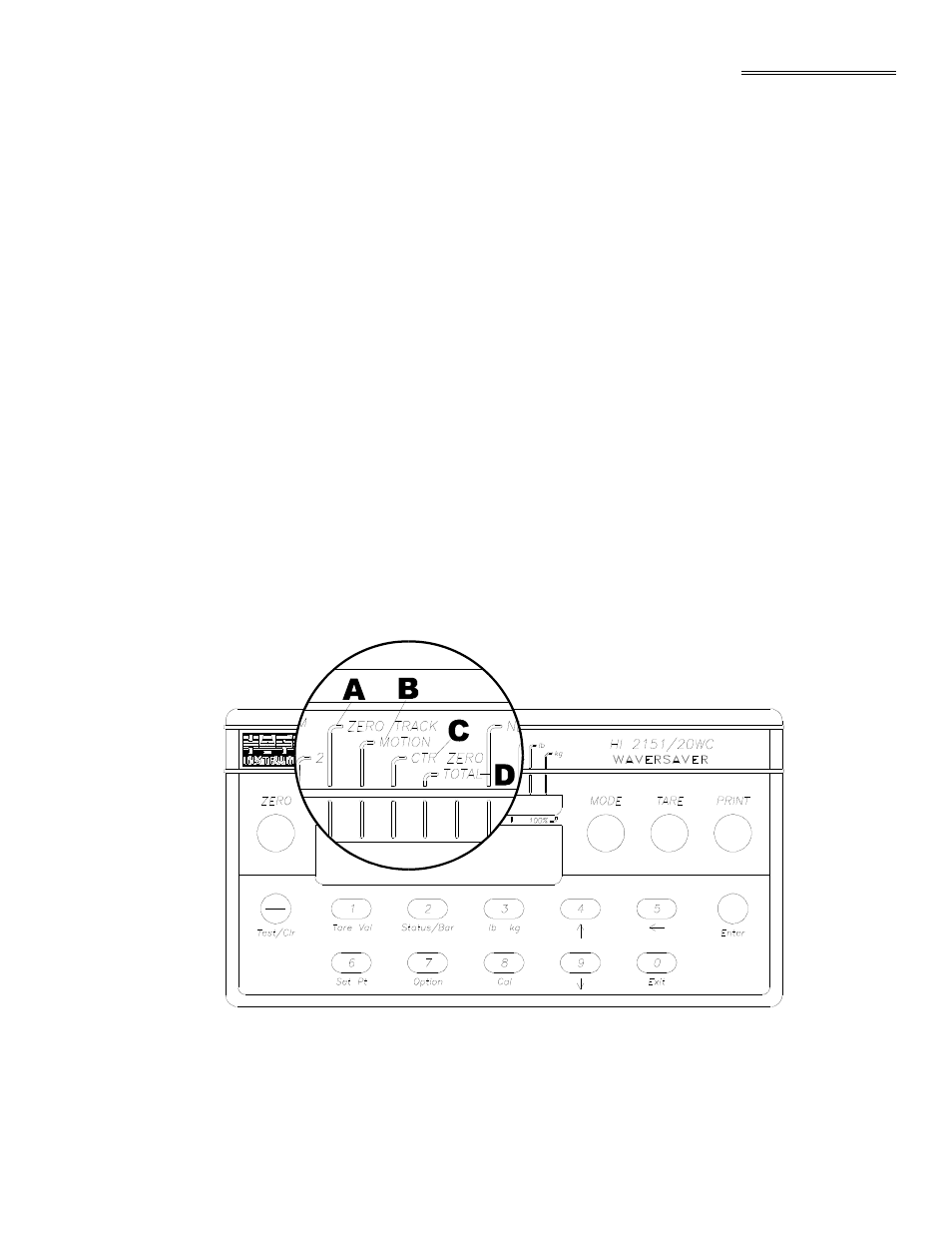 Chapter 3 - setup, Remote i/o setup, Chapter 3 - setup -1 remote i/o setup -1 | Fig. 3-1 front panel/hi 2151/20wc -1, Chapter 3 - setup -1 | Hardy HI 2151/30WC Single-Scale Controller User Manual | Page 13 / 53