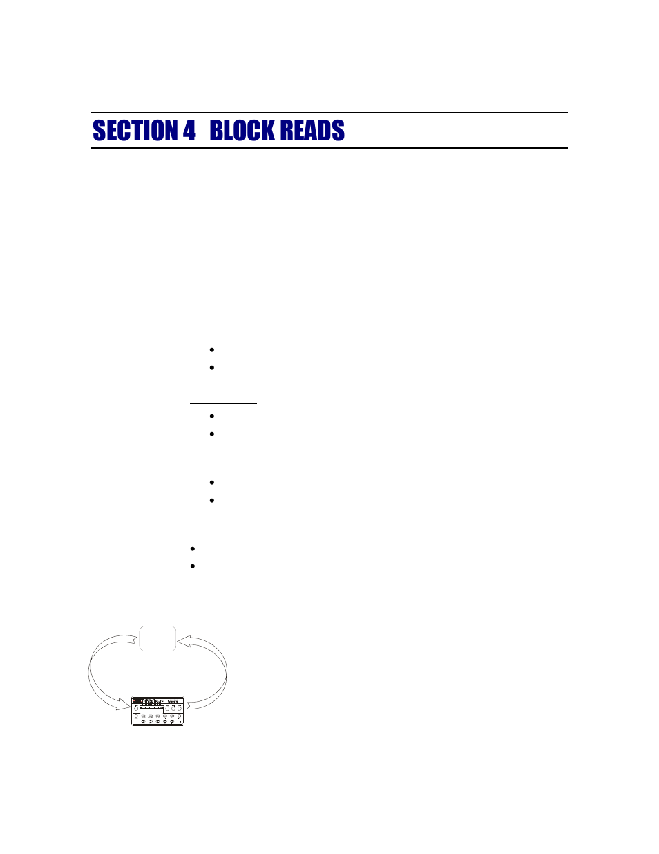 Section 4, Block reads, Scope | Transfer commands, Overview of transfer commands, Overview of block transfer commands | Hardy HI 2151/30WC Single-Scale Controller User Manual | Page 21 / 66