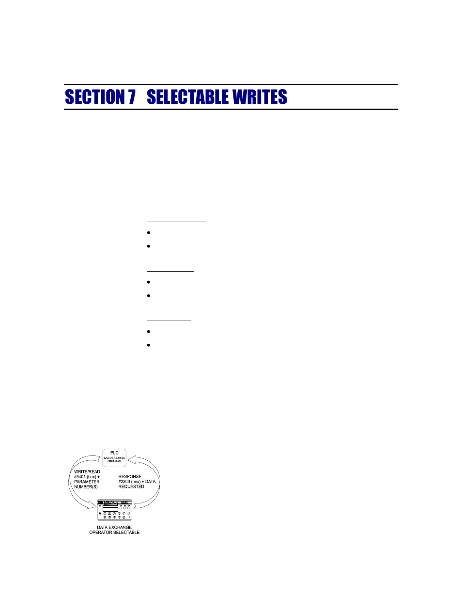 Section 7, Selectable writes, Scope | Overview of transfer commands, Overview of selectable transfer commands | Hardy HI 2151/30WC Single-Scale Controller User Manual | Page 51 / 66