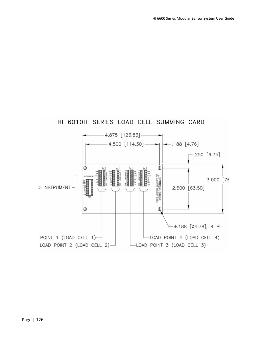 Hi 6010 summing box diagram | Hardy HI 6600 Series Modular Sensor System User Manual | Page 126 / 127
