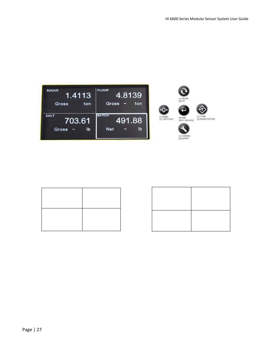 Using the hi 6110 front panel display | Hardy HI 6600 Series Modular Sensor System User Manual | Page 27 / 127