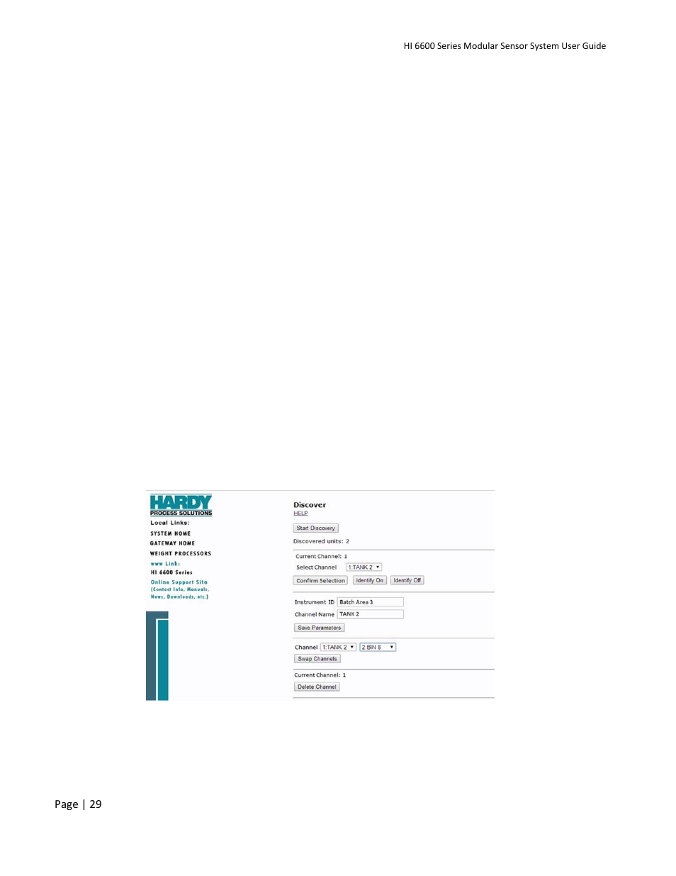 Channel identification | Hardy HI 6600 Series Modular Sensor System User Manual | Page 29 / 127